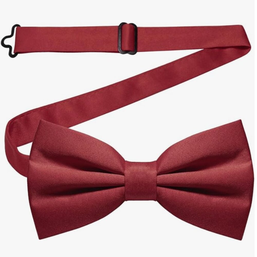 Solid Color Pre-tied Bow Tie Adjustable Bowtie Burgundy Klikel Burlet NEW